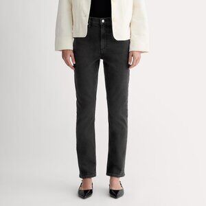 Everlane Original Cheeky Jean Straight Leg High Rise Denim Size 29 Washed Black